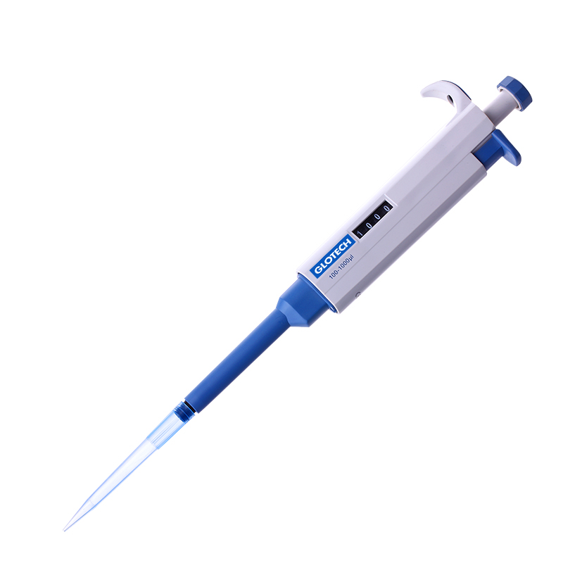 GLOTECH SINGLE CHANNEL ADJUSTABLE MICROPIPETTE (HALF AUTOCLAVABLE)